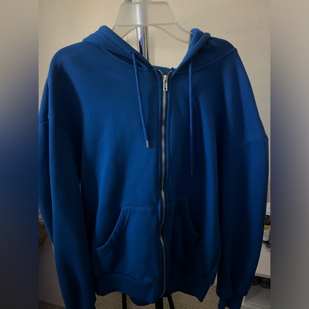Blue zip up hoodie